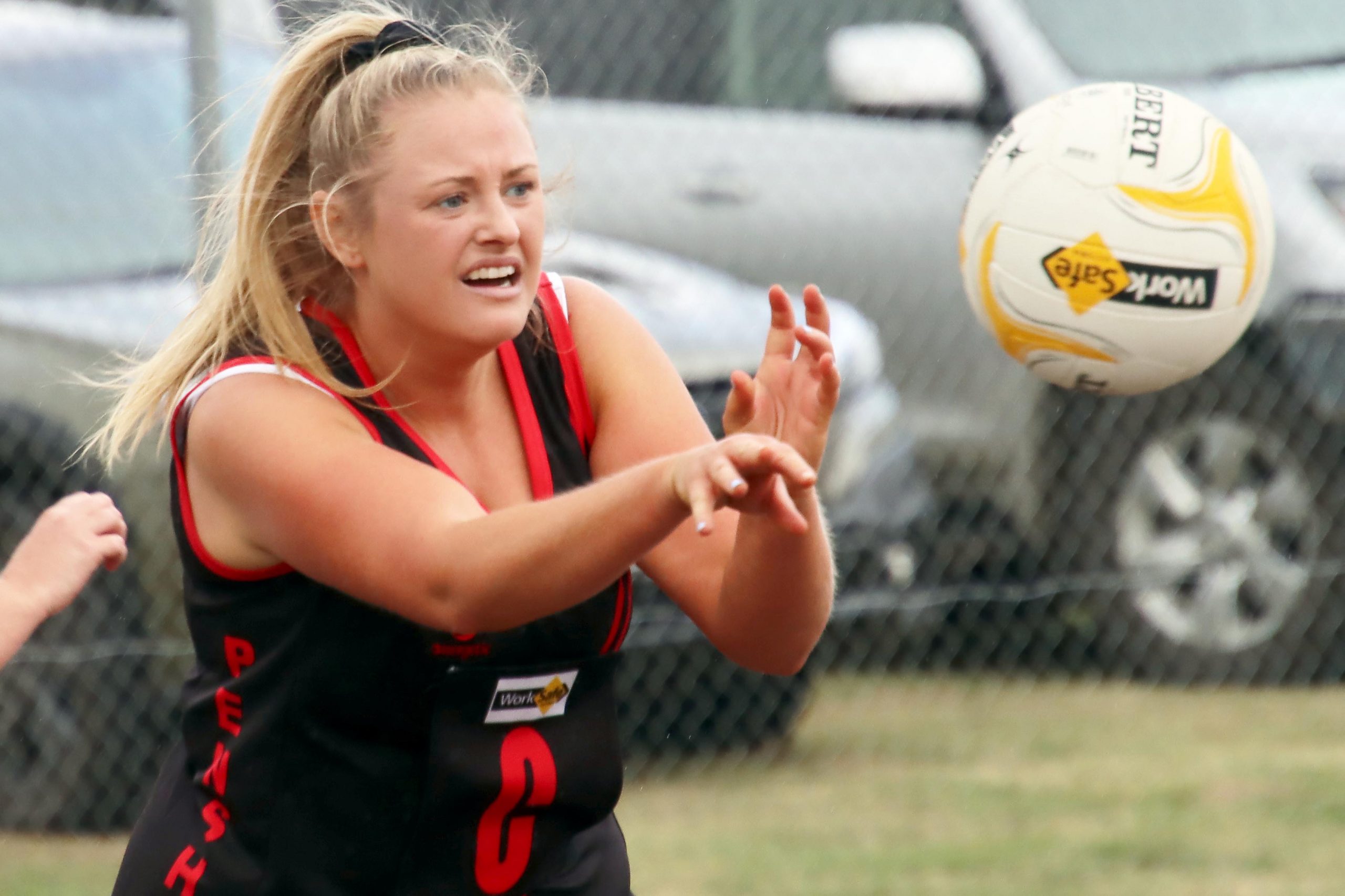 Red and black chasing C grade flag