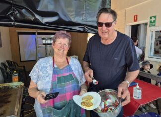 Having fun by the pool