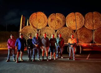 Hay drive hits the road